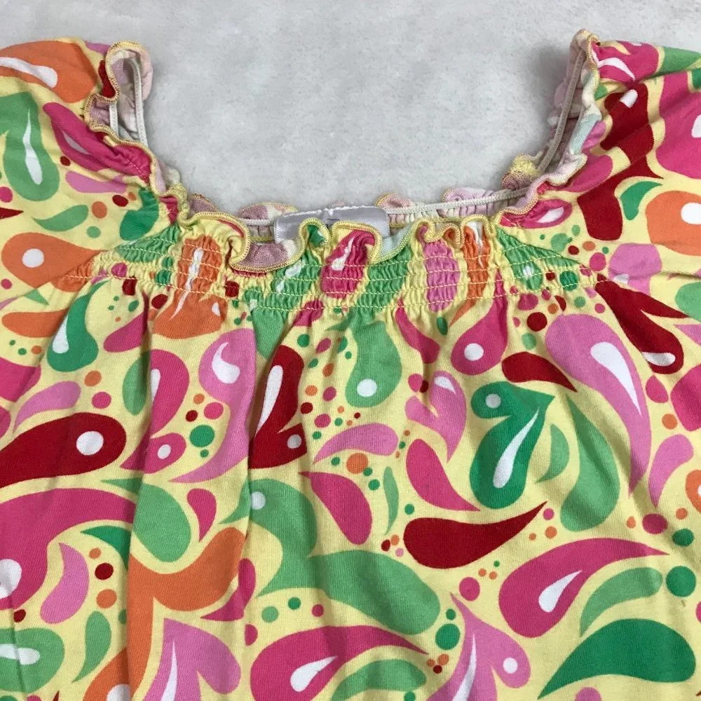 Hanna Andersson Multicolor 100% Cotton Knit Shift Dress Pockets Girls Size 120cm